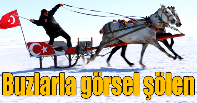 Çıldır Gölü’nde buzlarla görsel şölen