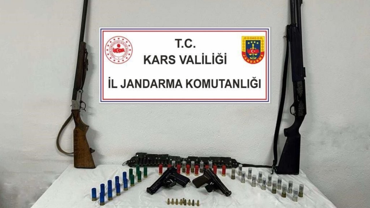 Kars’ta jandarma ruhsatsız silah ele geçirdi