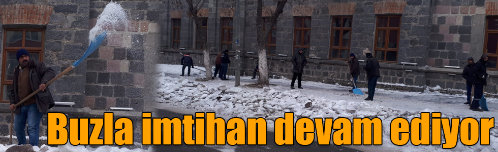 Kars'ta vatandaşların buzla imtihanı devam ediyor