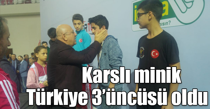 Türkiye Wushu Kung Fu Şampiyonası’da Karslı minik sporcu bronz madalya aldı