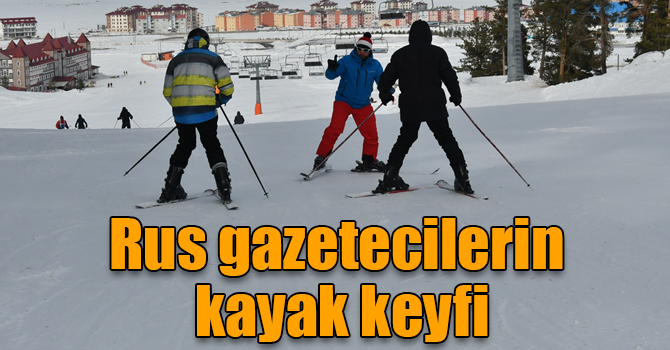 Rus gazetecilerin Sarıkamış kayak ve atlı kızak keyfi