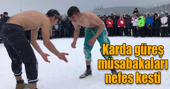 Karda güreş müsabakaları nefes kesti