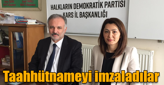 HDP Kars Belediye Eşbaşkan adayları, Yerel Yönetimler Şeffaflık Taahhütnamesi’ni imzaladı