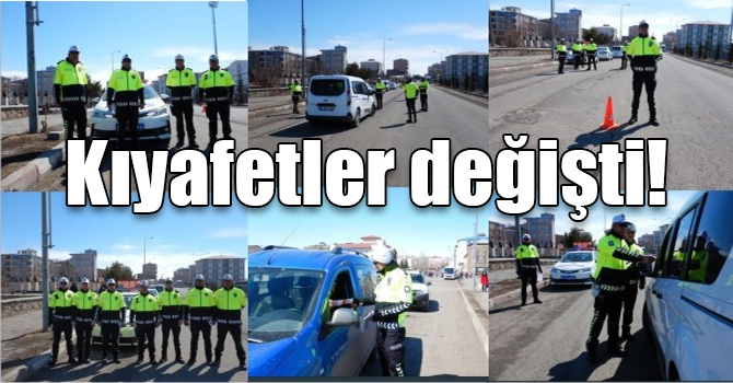Kars’ta, yeni kıyafetlerle trafik polisleri daha güvende