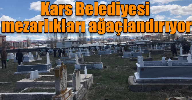 Kars Belediyesi mezarlıkları ağaçlandırıyor