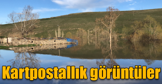 Kars Baraj gölünde kartpostallık görüntüler