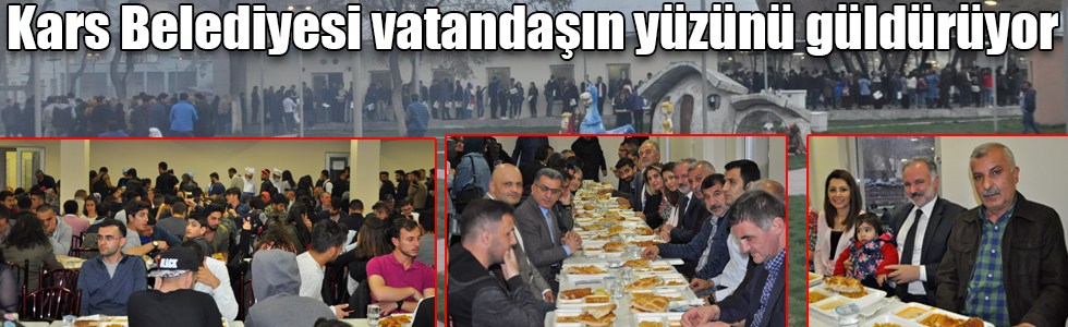 Kars Belediyesi iftar çadırı vatandaşın yüzünü güldürüyor