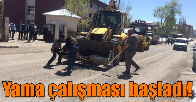 Kars Belediyesi bozulan yollara yama yapıyor!