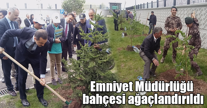 Emniyet Müdürlüğü bahçesi ağaçlandırıldı