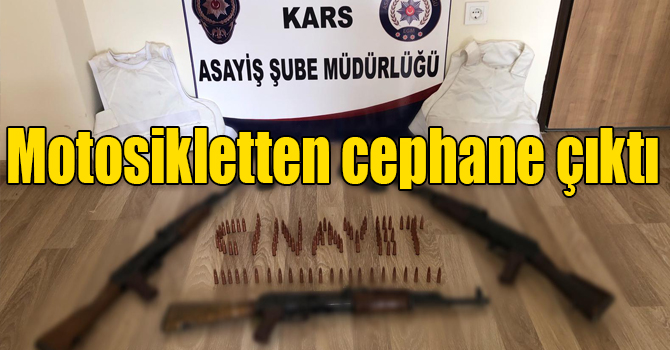 Kars’ta yakalanan şahsın motosikletinden cephane çıktı