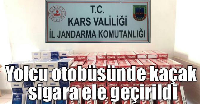 Kars'ta yolcu otobüsünde kaçak sigara ele geçirildi