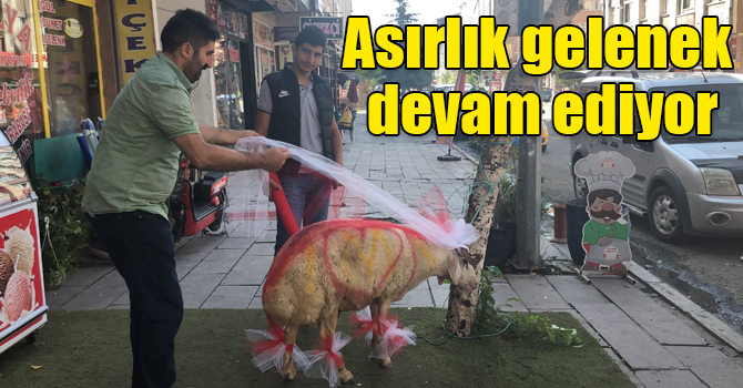 Kars’ta gelin adayına "süslü koç gönderme geleneği" sürüyor