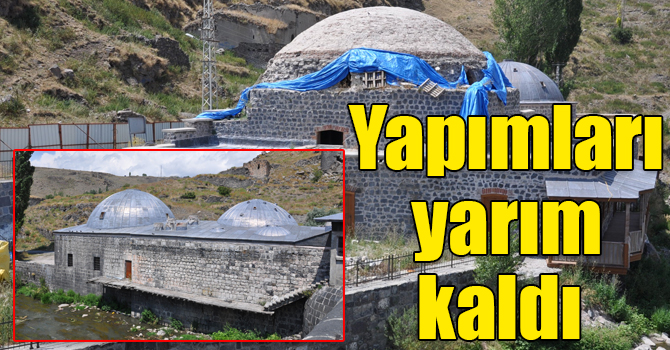 Kars'ta tarihi hamamların yapımı yarım kaldı