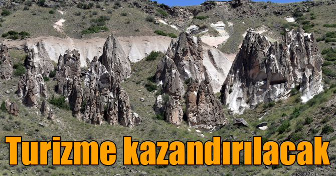 Karakurt Vadisi'nin kaya evleri ve peri bacaları turizme kazandırılacak