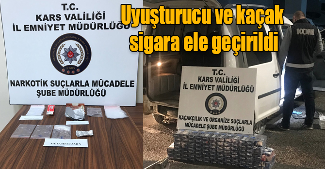 Kars’ta uyuşturucu ve kaçak sigara ele geçirildi