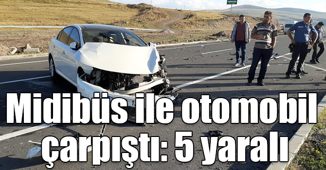 Ardahan'da midibüs ile otomobil çarpıştı: 5 yaralı