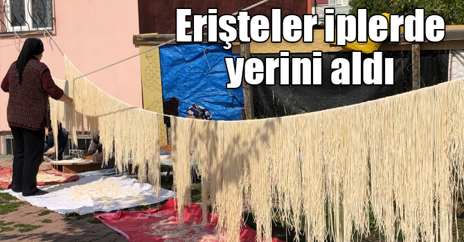 Kars'ta erişteler iplerde yerini aldı