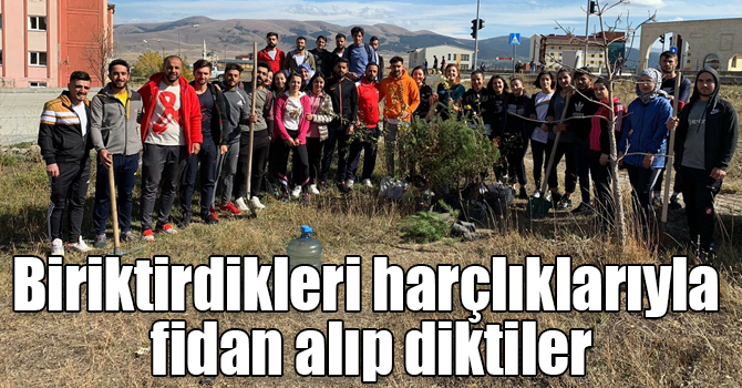 Biriktirdikleri harçlıklarıyla fidan alıp diktiler