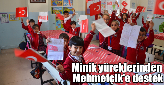"Şehitler diyarı"nın minik yüreklerinden Mehmetçik'e destek