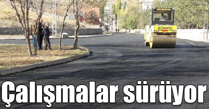 Kars Belediyesi'nin yol düzenleme ve onarım çalışmaları sürüyor