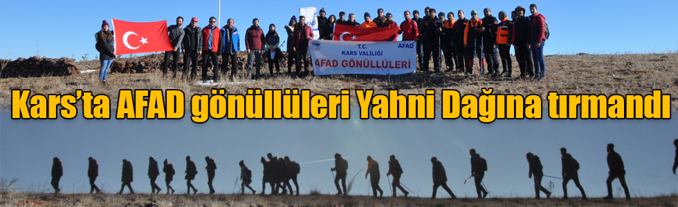 Kars’ta AFAD gönüllüleri Yahni Dağına tırmandı