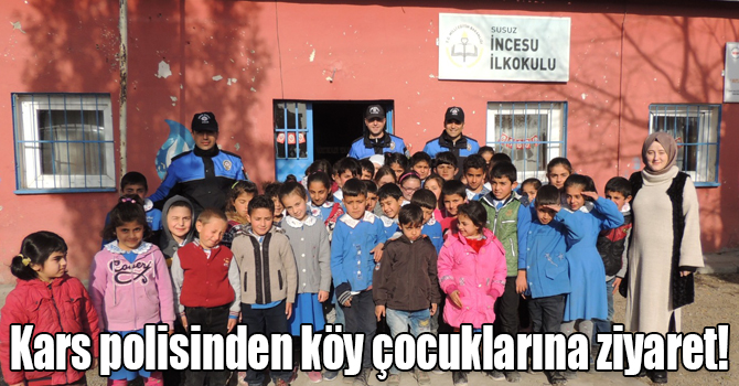 Kars polisinden köy çocuklarına ziyaret!
