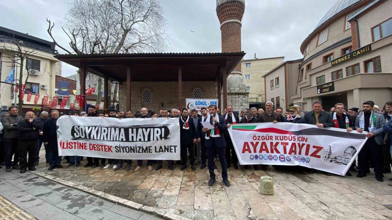 Yalova’da İsrail’in Gazze saldırıları protesto edildi