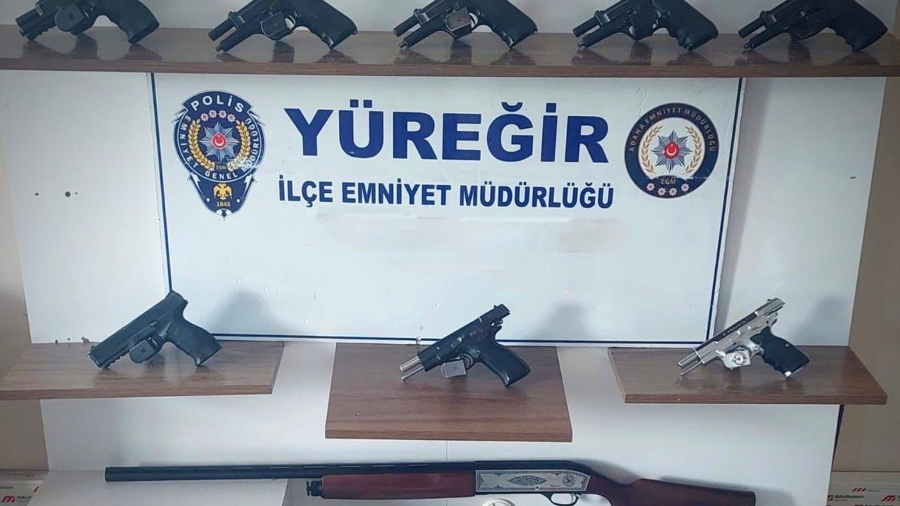 Yüreğir polisi 10 ruhsatsız silah ele geçirdi