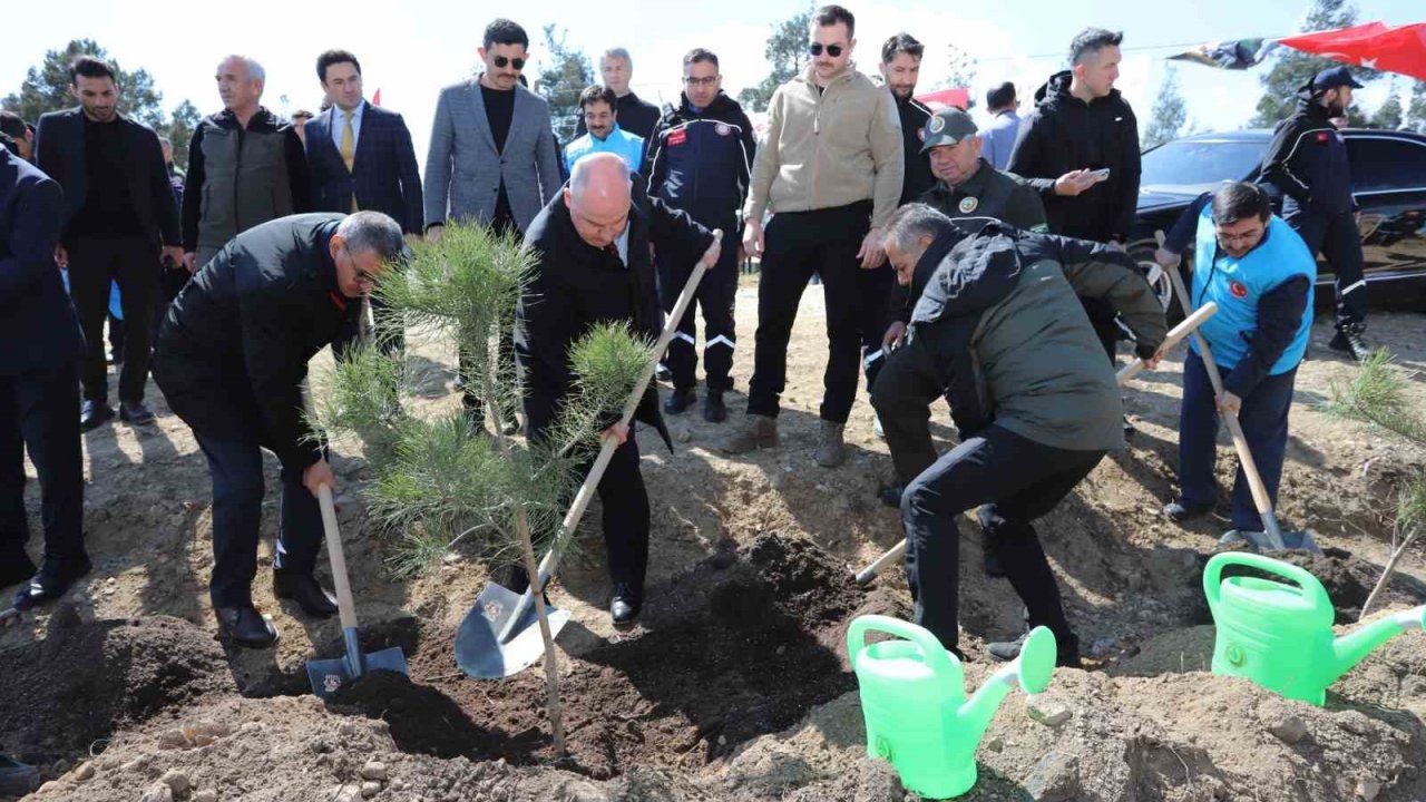 Denizli’de 14 lokasyonda 6 bin 100 adet fidan toprakla buluştu