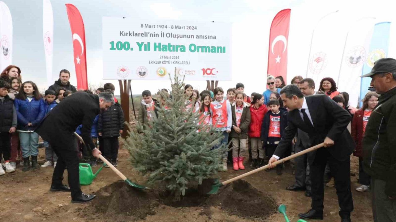 Kırklareli’nin il oluşunun 100. yılına özel hatıra ormanına fidan dikildi