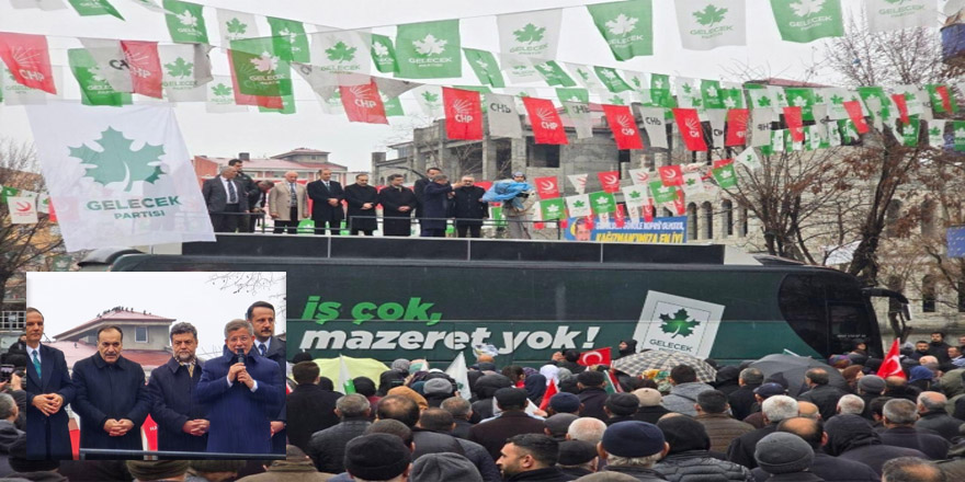 Davutoğlu, Kağızman adayı Parlak'a destek için Kars'a geldi.