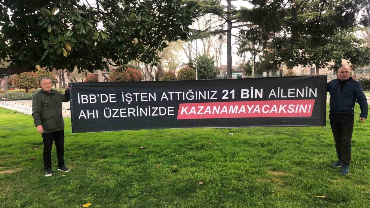 İBB tarafından tazminatları ödenmeden işten çıkarılan işçiler eylem yaptı