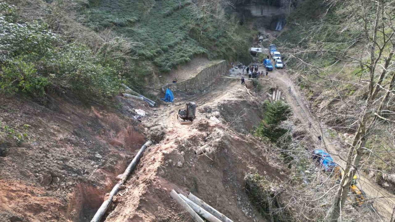 Trabzon’da 3 işçiye mezar olan ishale hattı sahası havadan görüntülendi