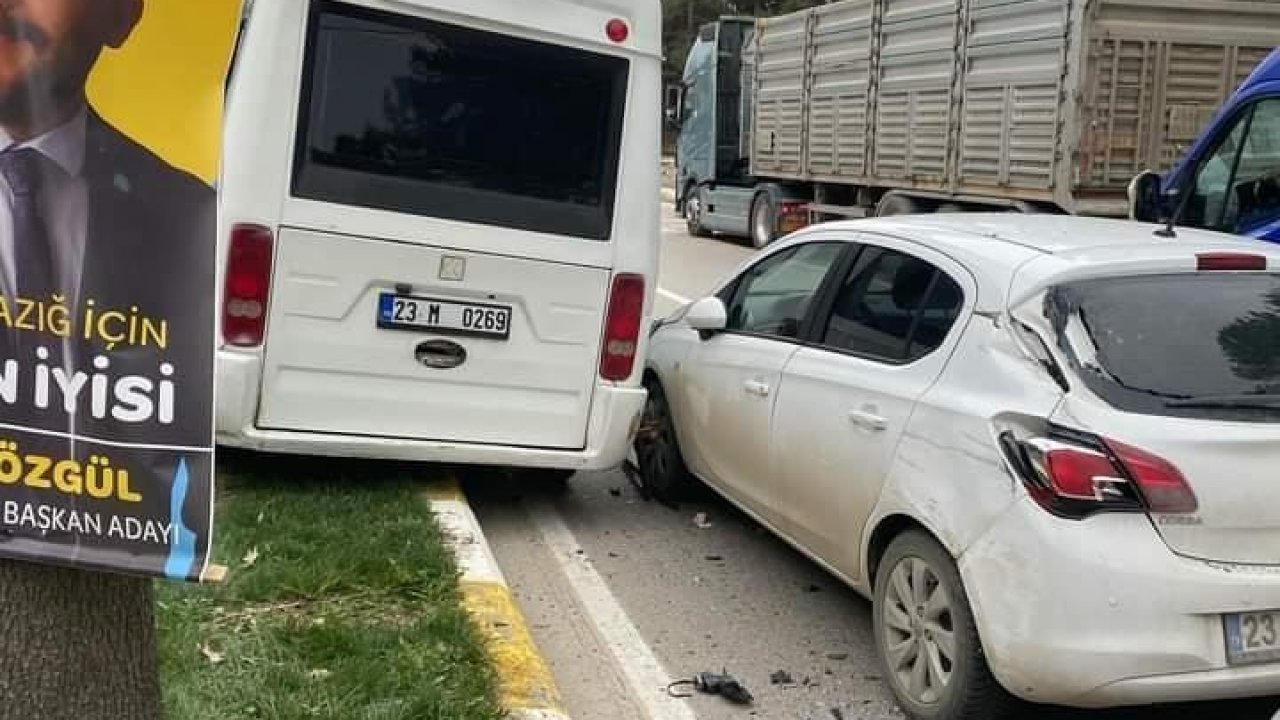 Elazığ’da zincirleme kaza: 3 araçta maddi hasar oluştu