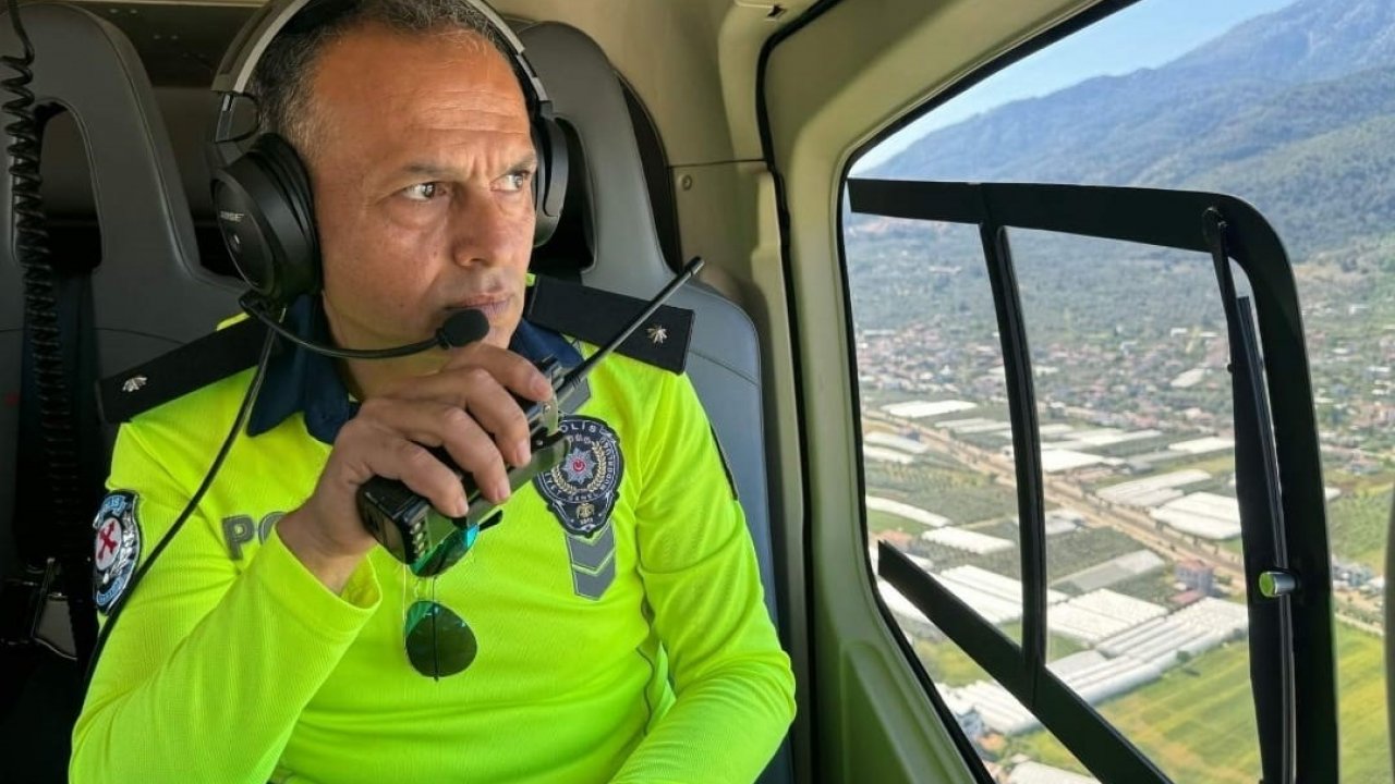 Fethiye’de bayram öncesi helikopterli trafik denetimi