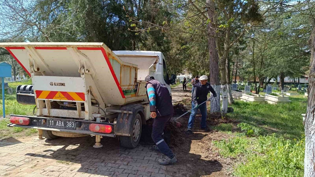 İlçe mezarlığı temizlendi