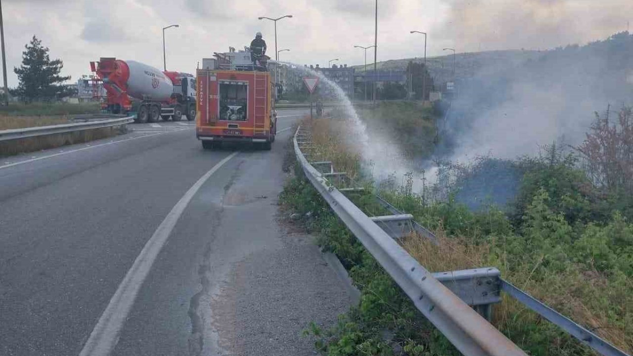 Belen’de otluk yangını