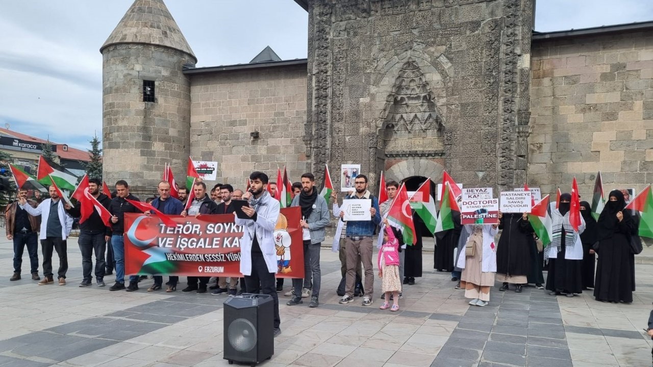 Erzurum’da Gazze için sessiz yürüyüş