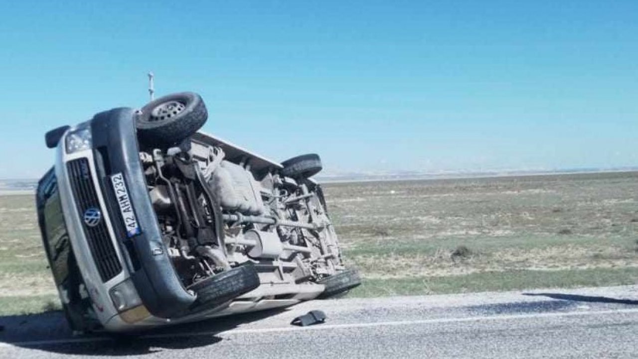 Konya’da minibüs devrildi: 1 yaralı