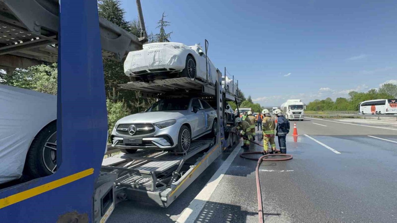 50 milyonluk tır, az daha yanıyordu