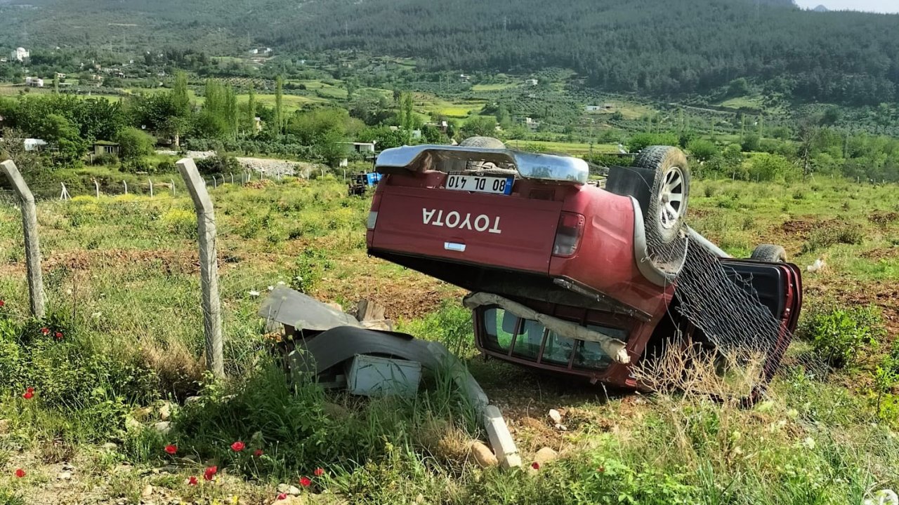 Osmaniye’de pikap takla attı: 1 yaralı