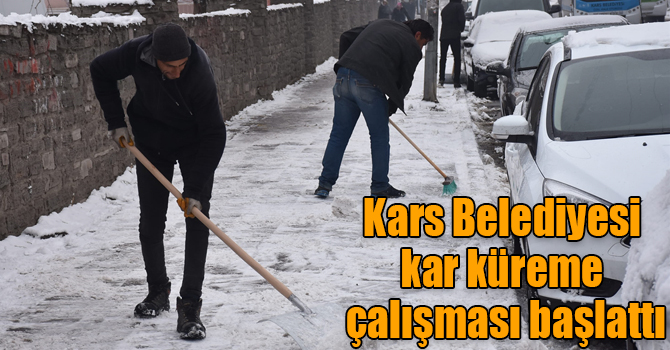 Kars Belediyesi kar küreme çalışması başlattı