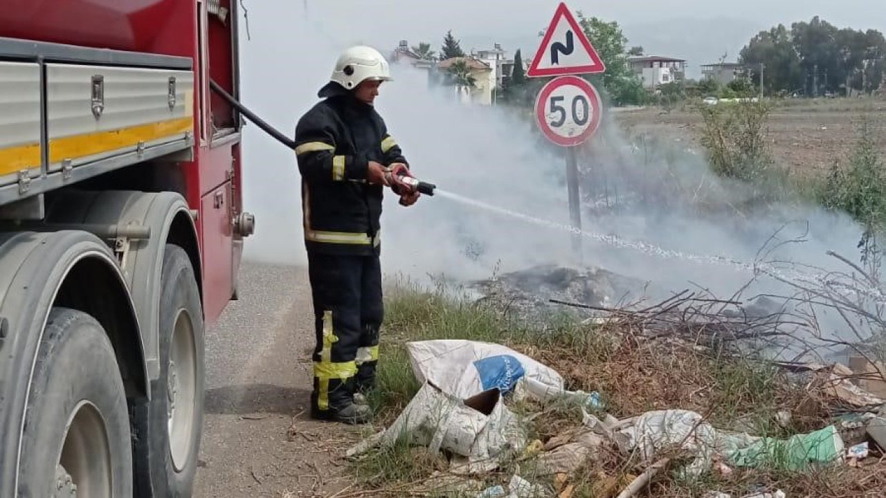 Arsuz’da çıkan çöplük yangını söndürüldü