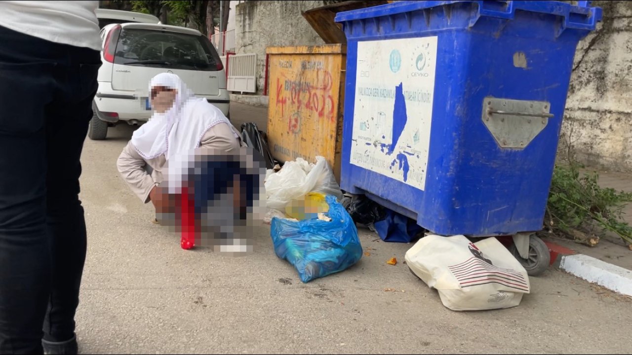 Bilecik’te dilenci kadın zabıtadan kurtulmak için sokak ortasına tuvaletini yaptı