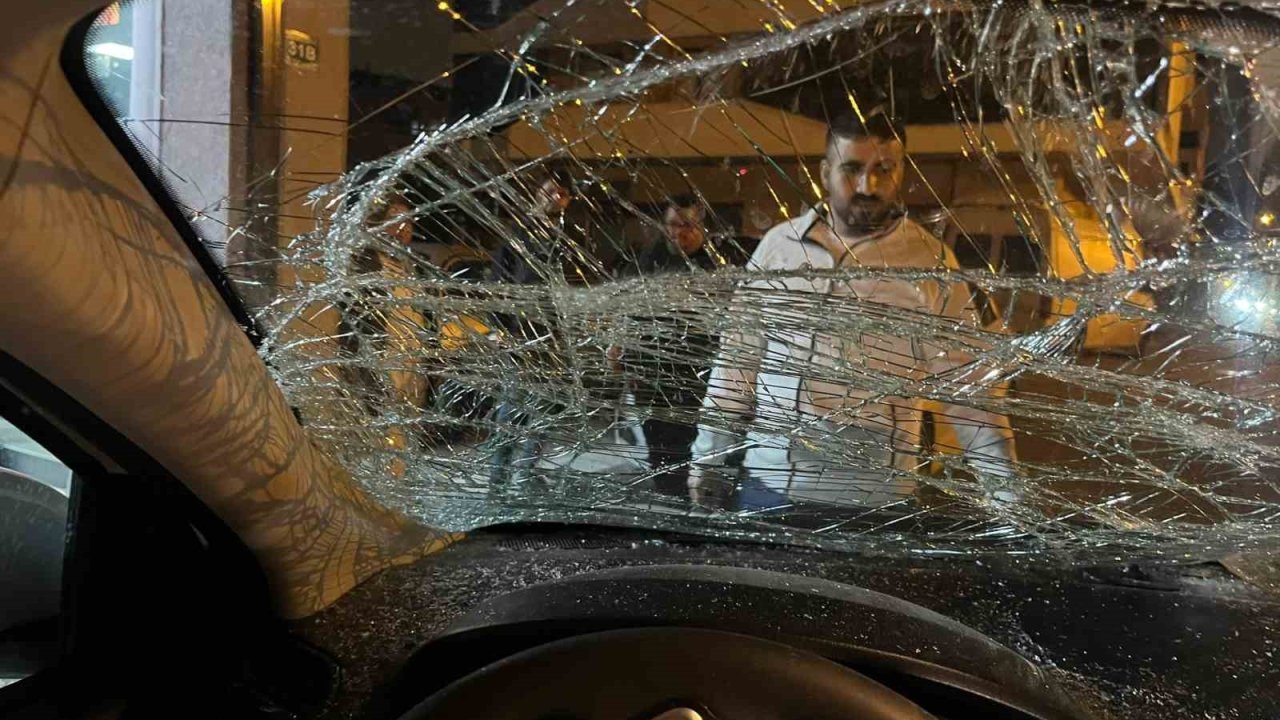 Bursa’da seyir halindeki otomobile at çarptı... O anlar kameraya yansıdı