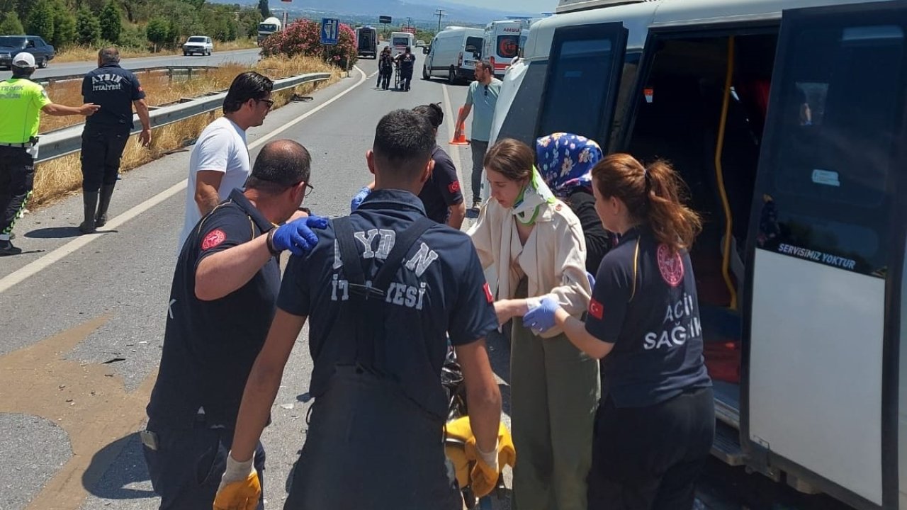 Aydın’da trafik kazası: 17 yaralı