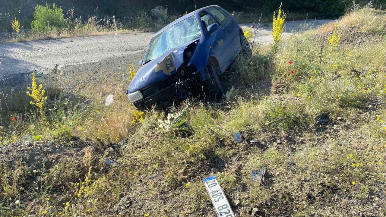 Malatya’da otomobil şarampole uçtu, 1 yaralı