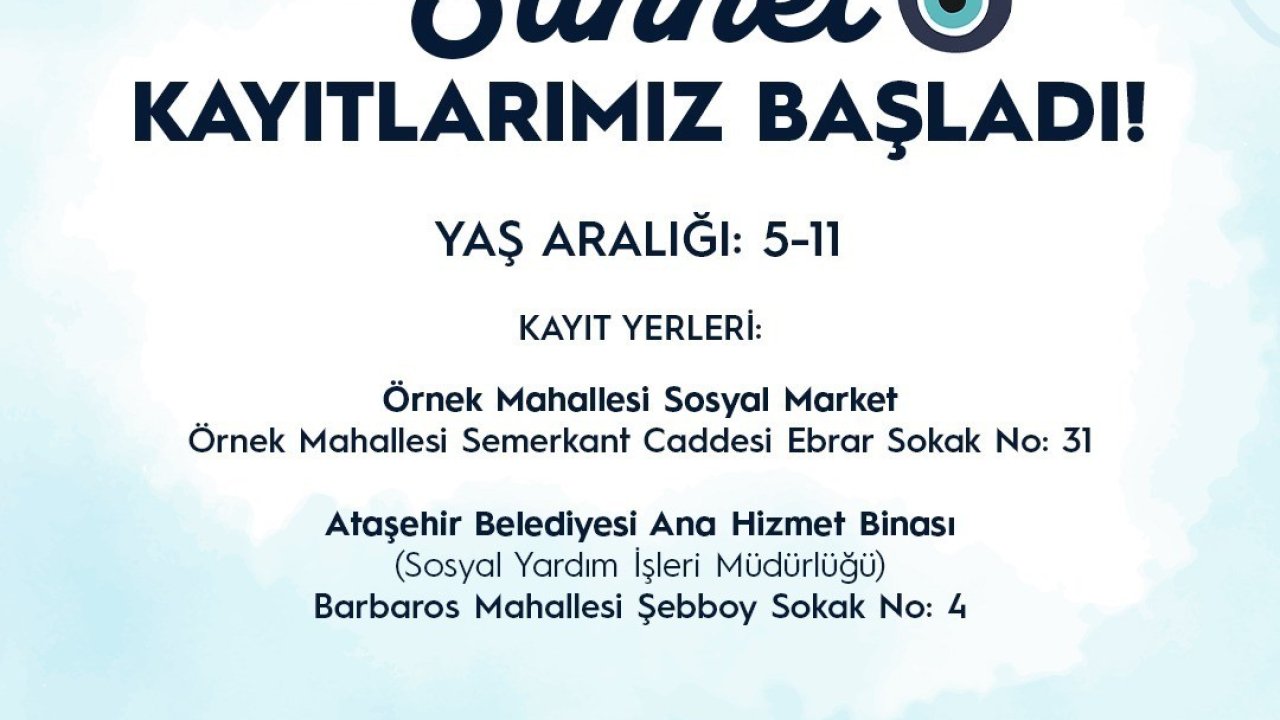 Ataşehir Belediyesi’nin toplu sünnet organizasyonu için kayıtlar başladı