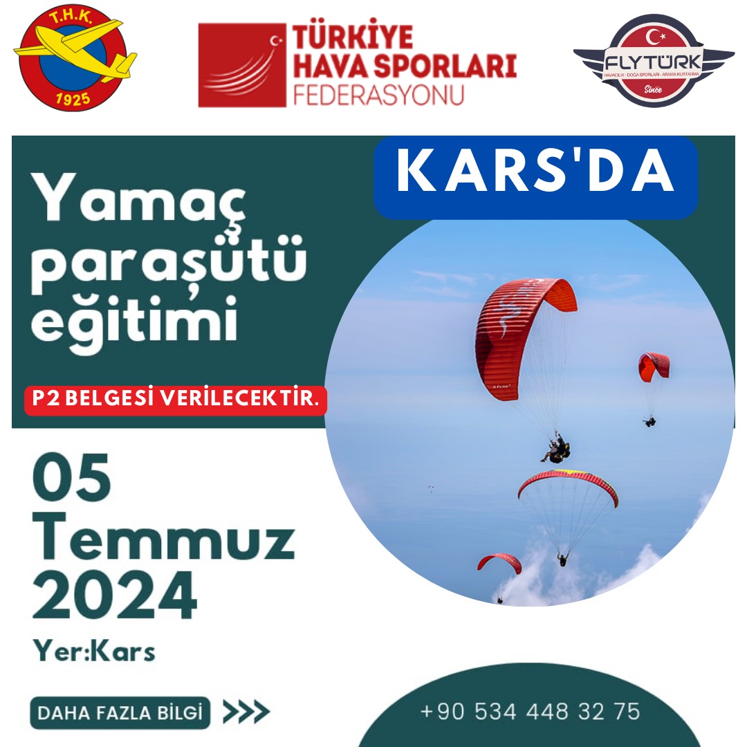 Kars’ta Yamaç Paraşütü eğitimi başlıyor