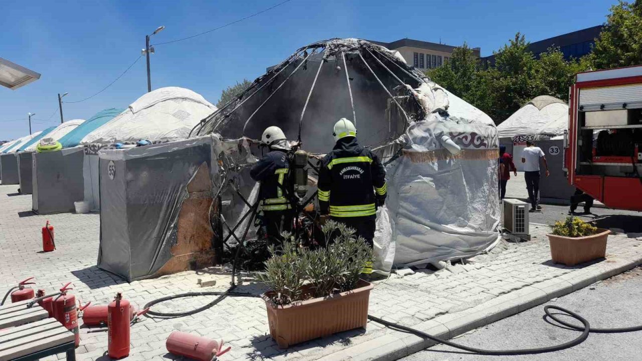 Çadırda çıkan yangın paniğe neden oldu